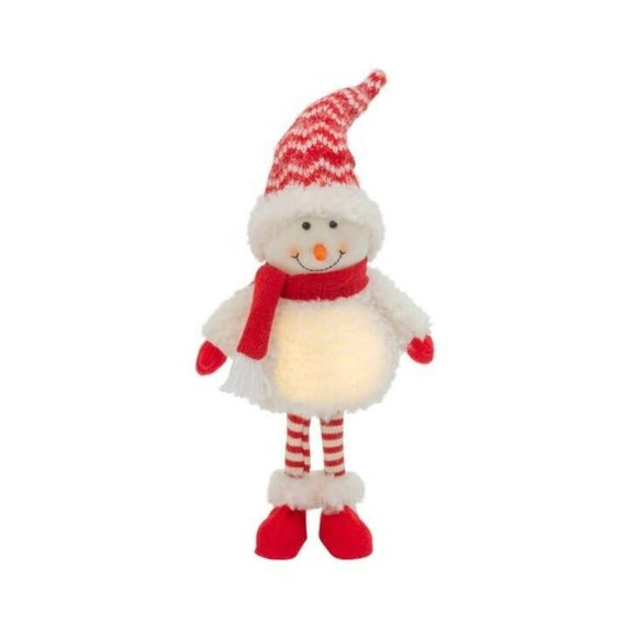 20 inch Lighted Fabric Standing Snowman- B/O with Timer - Picture 2 of 4